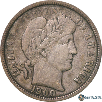 1900-O Barber dime mint mark area under magnification showing repunched O mint mark shadow impression